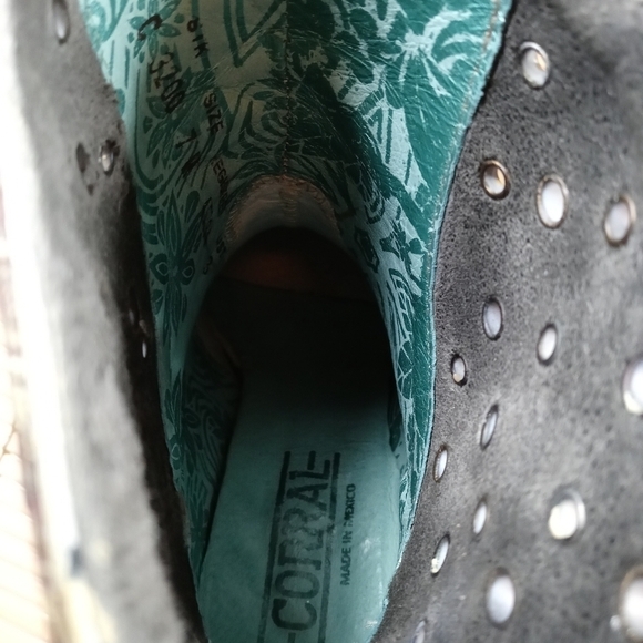 Corral C3200 women's Boots Laser Punched Hand Painted Taupe Leather Size 7 M. Wo - Picture 11 of 11